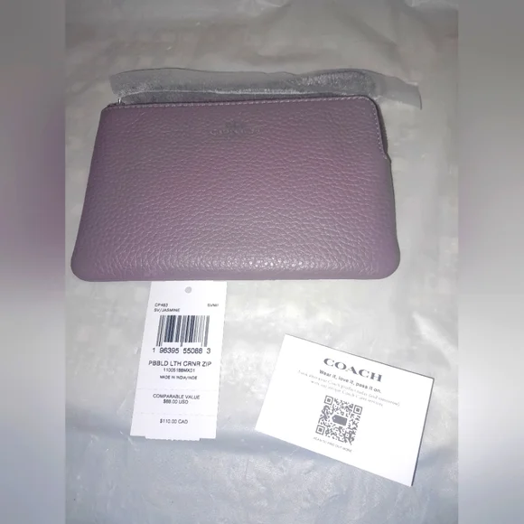 New Coach Wristlet In Jasmine (Purple)Color NWT - Picture 1 of 7